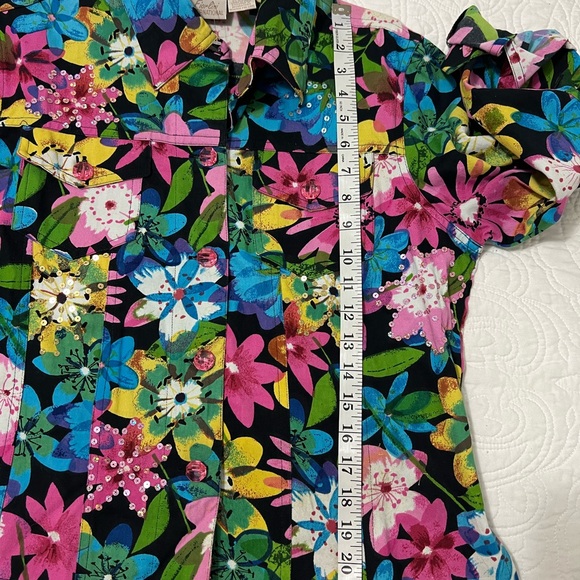Jacket with Floral Print and Beading by Fiorlini International SZ L NWT - Picture 12 of 13